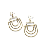 Sohi Women's Textured Drop Earrings
