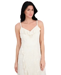 kensie Women's Ruffled Lace High-Low Midi Dress