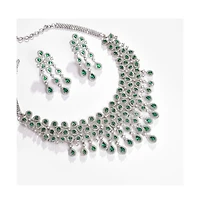 Sohi Women's Silver Plated Designer Stone Jewellery Set