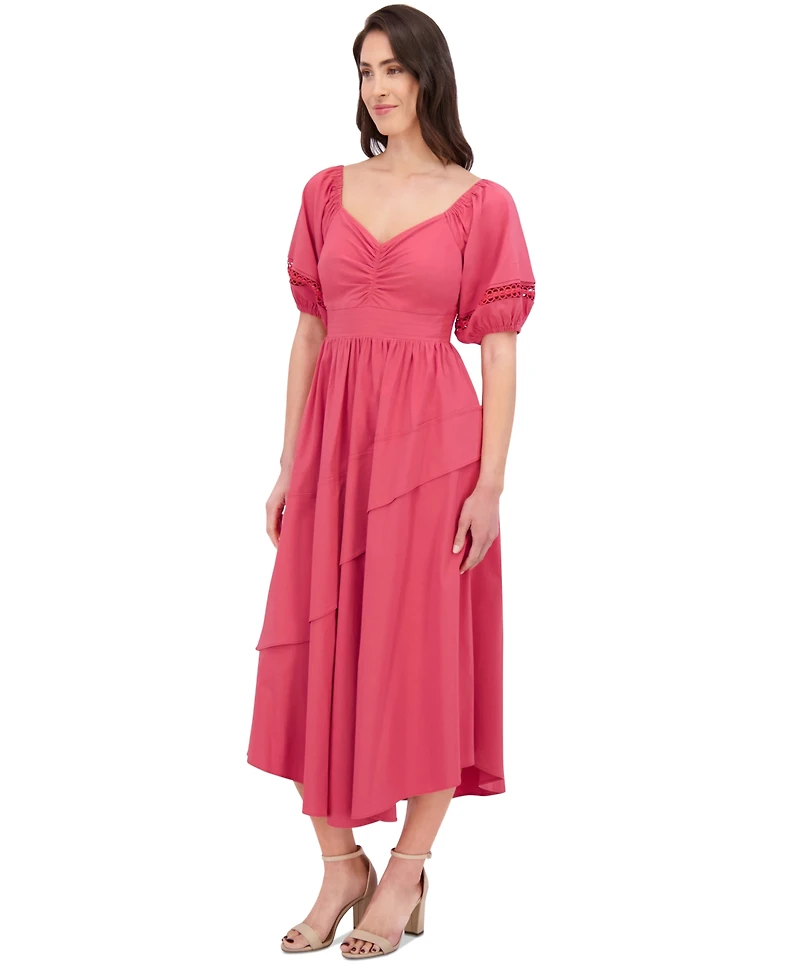 Siena Women's Puff-Sleeve Midi Dress