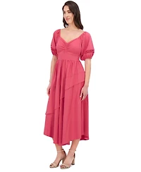 Siena Women's Puff-Sleeve Midi Dress