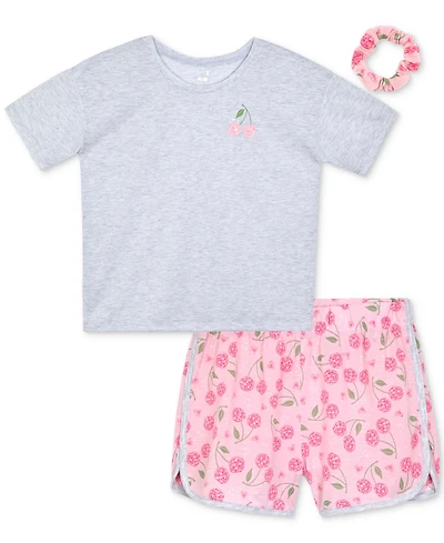 Max & Olivia Big Girls Cherry Print Dolphin Short Pajama Set
