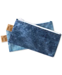 Bumkins Denim-Print Small Snack Bags, 2 Pack