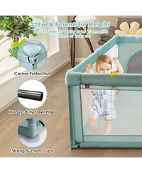 Costway Baby Playpen Large Safety Play Center Yard w/ 50 Ocean Balls