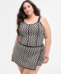 Nina Parker Trendy Plus Geo-Knit Tank