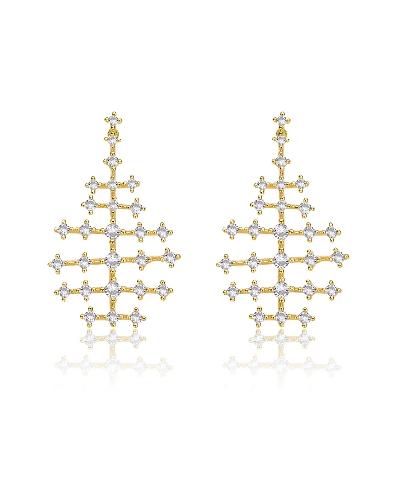 14K Gold Plated Cubic Zirconia Drop Earrings