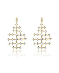 14K Gold Plated Cubic Zirconia Drop Earrings
