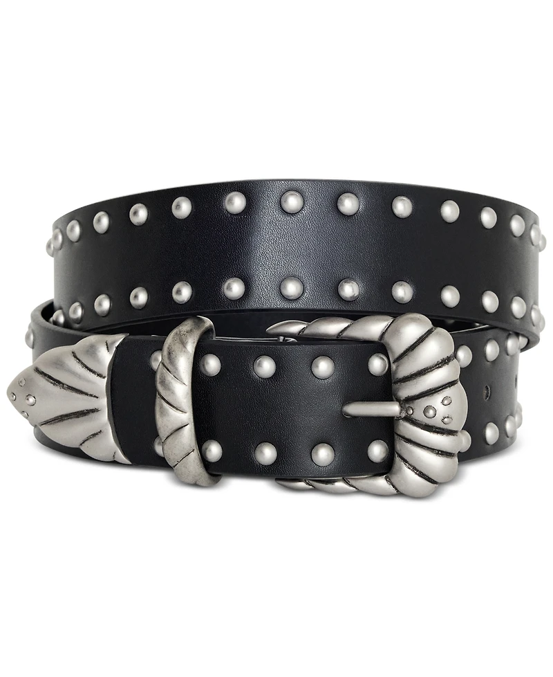 Good American Women's Wide Studded Faux-Leather Western Belt