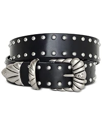 Good American Women's Wide Studded Faux-Leather Western Belt