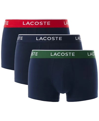 Lacoste Men's 3-Pack Regular-Fit Logo Waistband Trunk Underwear