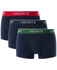 Lacoste Men's 3-Pack Regular-Fit Logo Waistband Trunk Underwear