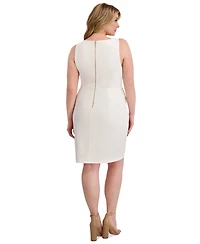 Siena Plus Size Origami-Pleat Asymmetric-Hem Dress