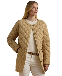 Lauren Ralph Lauren Women's Button-Front Collarless Coat