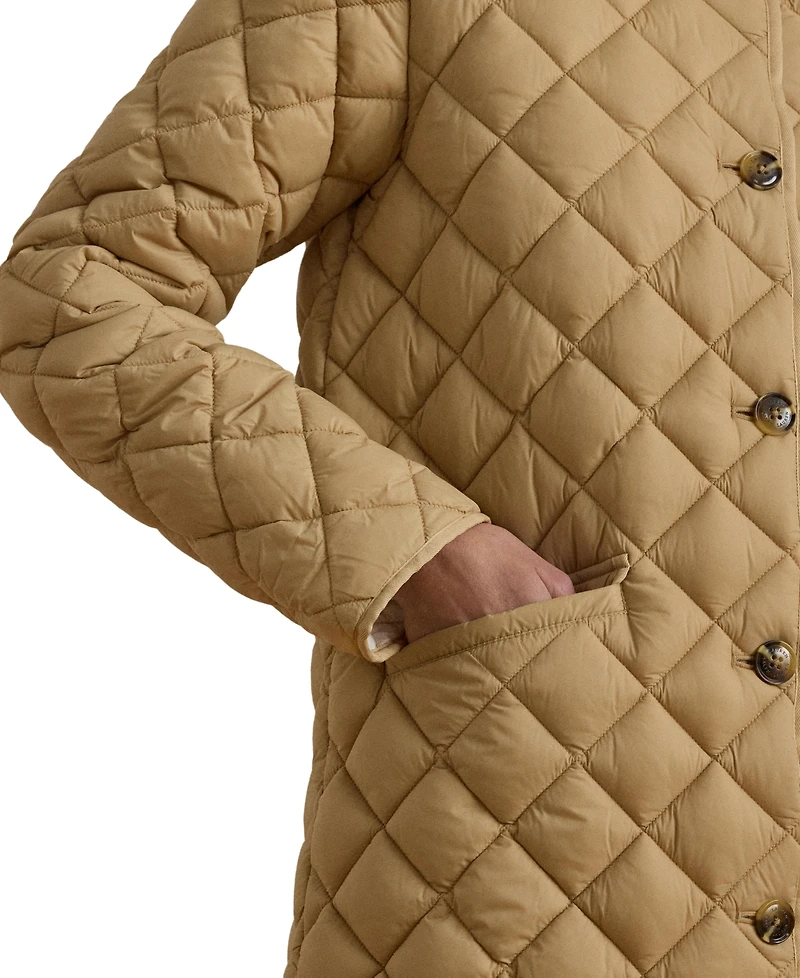 Lauren Ralph Lauren Women's Button-Front Collarless Coat