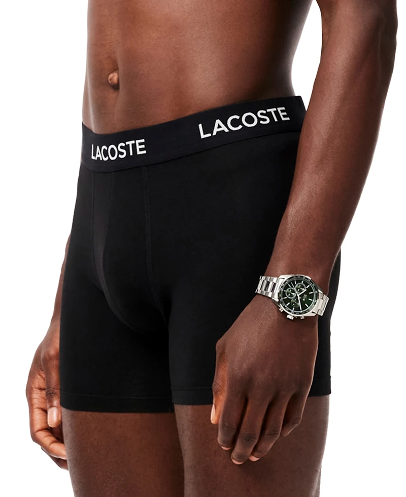 Lacoste Men's 5-Pack Regular-Fit Stretch Logo Band Boxer Briefs