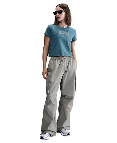 Nike Sportswear Women's Cotton Embroidered-Logo T-Shirt