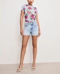 Good American Women's Snake-Print Mesh T-Shirt Cover-Up