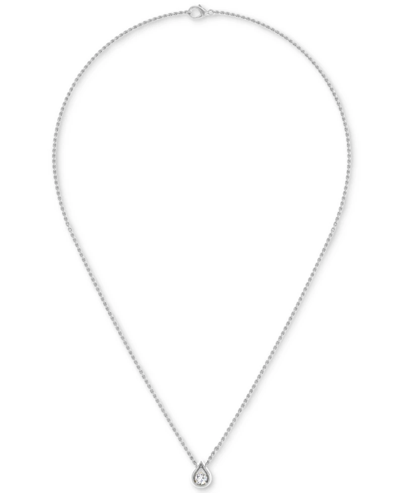 Diamond Tear-Shape 18" Pendant Necklace (1/5 ct. t.w.) 14k White or Yellow Gold