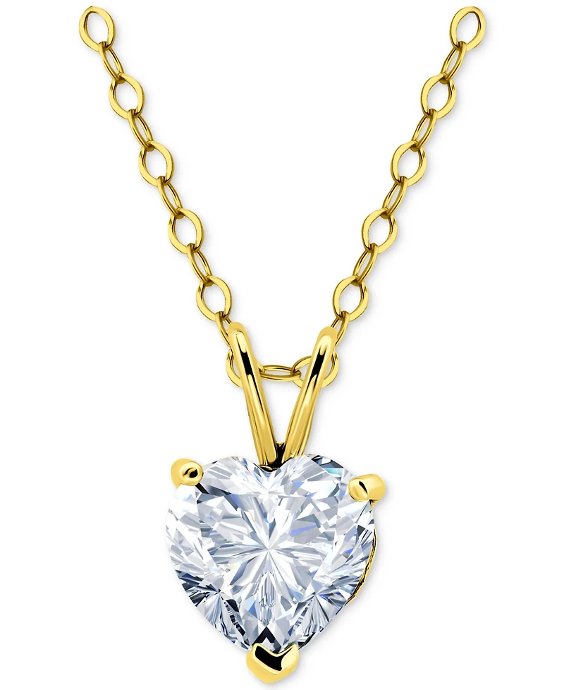 Giani Bernini Cubic Zirconia Heart Pendant Necklace 18k Yellow Gold over Sterling Silver (also Silver), 16" + 2" extender, Exclusively