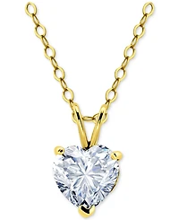 Giani Bernini Cubic Zirconia Heart Pendant Necklace 18k Yellow Gold over Sterling Silver (also Silver), 16" + 2" extender, Exclusively