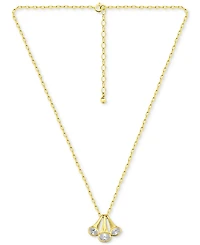 Giani Bernini Cubic Zirconia Triple Horn Pendant Necklace 18k Gold-Plated Sterling Silver (also Silver), 16" + 2" extender, Exclusively