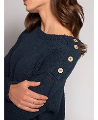 Celtic & Co. Women's Slub Knit Button Detail Sweater