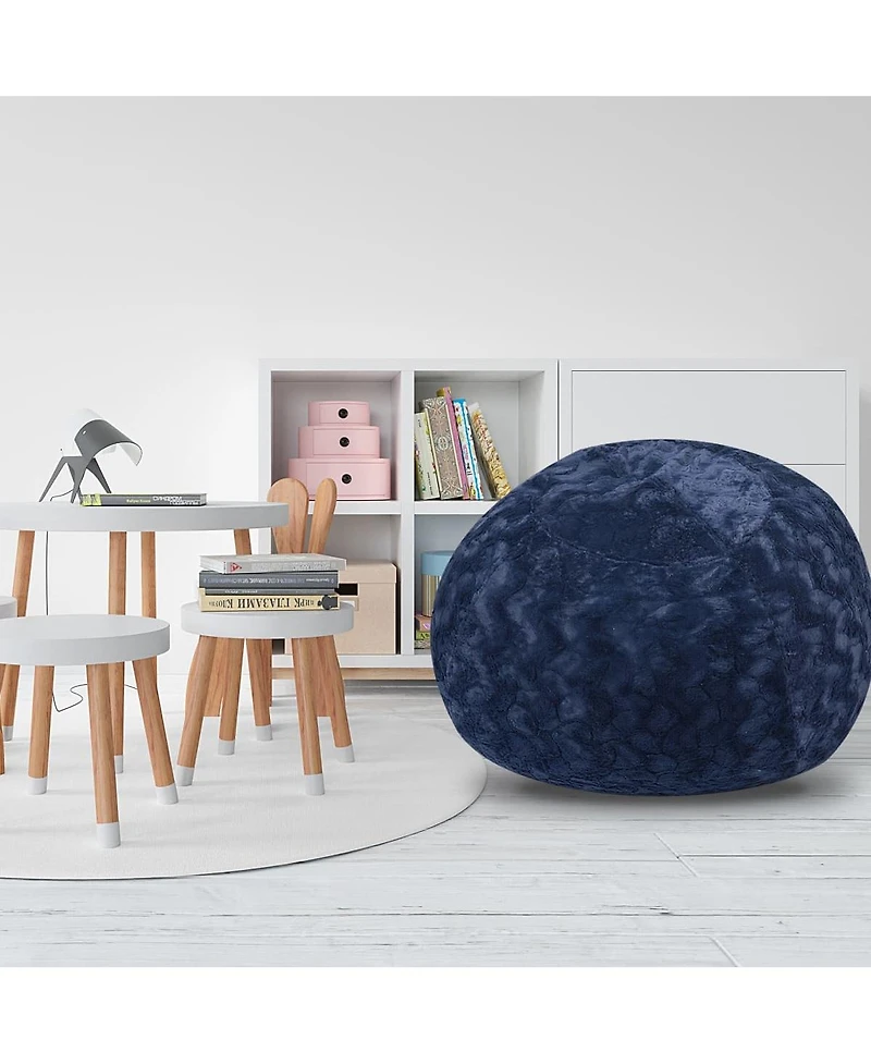 5ft Faux Fur Bean Bag Chair for Adults and Kids with Washable Cover Shredded Memory Foam Large Comfy Lounger for Bedroom Living Room or Dorm-The Pop H