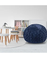 5ft Faux Fur Bean Bag Chair for Adults and Kids with Washable Cover Shredded Memory Foam Large Comfy Lounger for Bedroom Living Room or Dorm-The Pop H