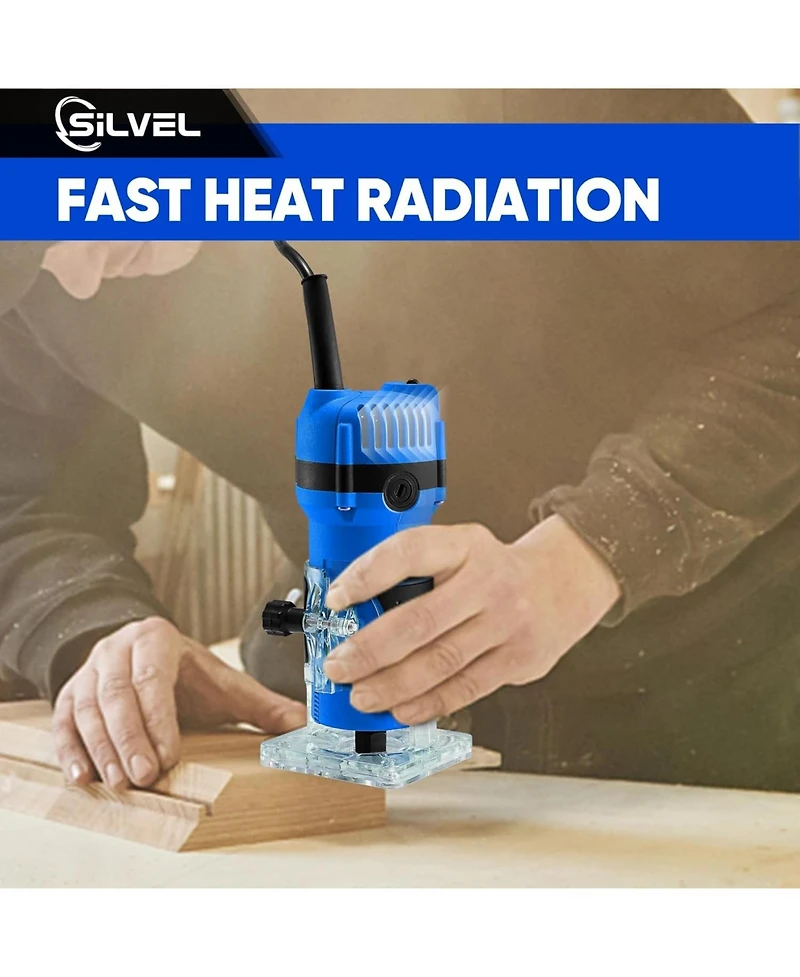Silvel Wood Router, 800W Wood Routers for Woodworking, 6.5Amp 1.25HP Hand Wood Router Tool