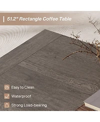 Tribesigns 51-Inch Rectangular Coffee Table for Living Room, Farmhouse Accent Center Cocktail Table with Thickened Wooden Base, Easy Assembly,Grey