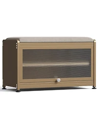 Shoe Bench with Storage,Shoe Rack for Entryway,Metal Seating, Organizer Cabinet, Metal Storage Hallway
