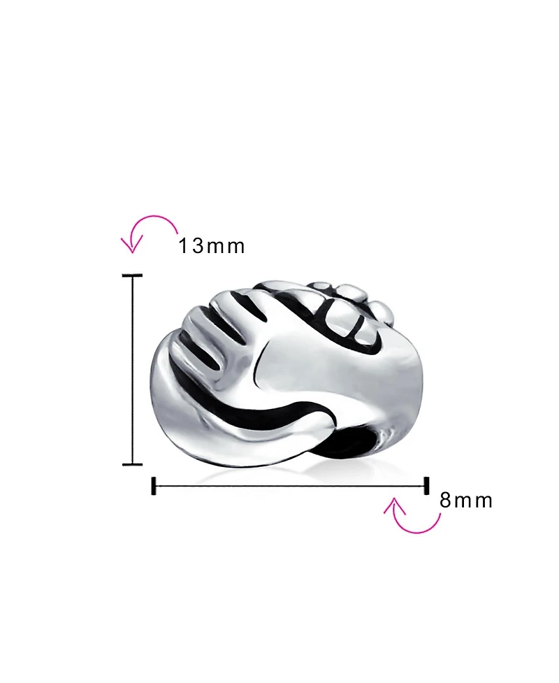 Bling Jewelry Set of 2 Support Friends and Bff Hand Sign Infinity I Love You Charm Bead Silver