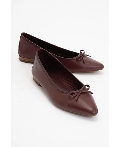 Ruby Leather Pointed Toe Flats