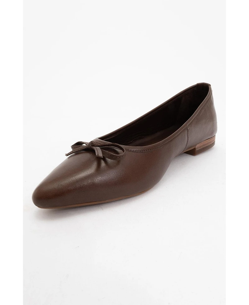Ruby Leather Pointed Toe Flats