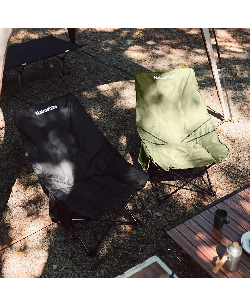 Naturehike Seastar Padded Camping Chair, Oversized 2-Position Adjustable Folding Chair, Portable Camp Chair with Side Pocket & Carry Bag