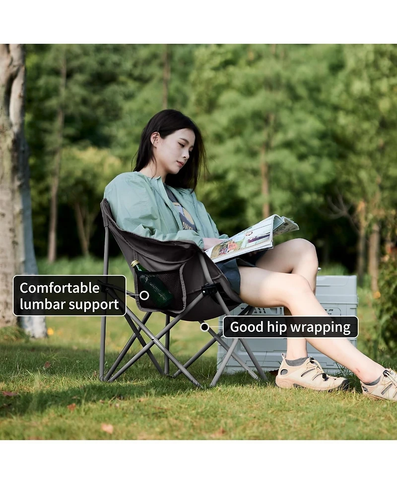 Naturehike Foldable Camping chair Can bear 110 kg Fishing Portable folding With armrest and two pockets