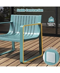 Patio Chairs Set of 4 Weather-resistant Plastic Outdoor Armchairs