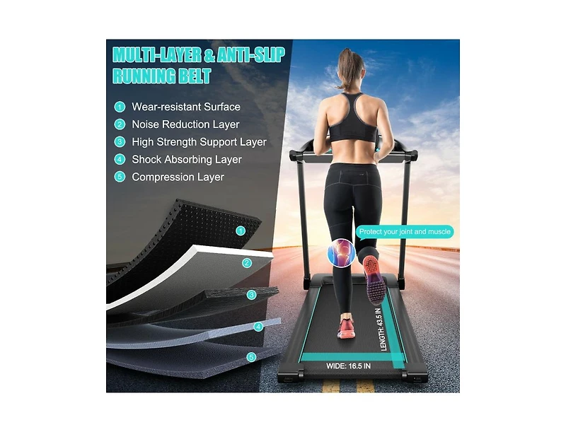 2.25HP Electric Running Machine Treadmill with Speaker and App Control