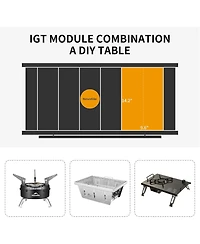 Naturehike Folding Igt Camping Table, Portable Outdoor Igt Cook System, Ultralight Aluminum Camp Table with Carry Bag for Car Camping Picnic