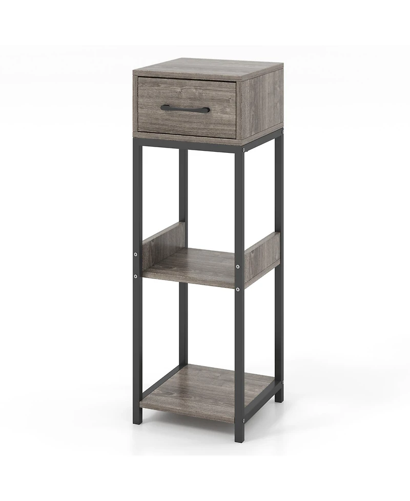 3-Tier Tall Plant Stand with Stylish Drawer & Storage for Home or Office