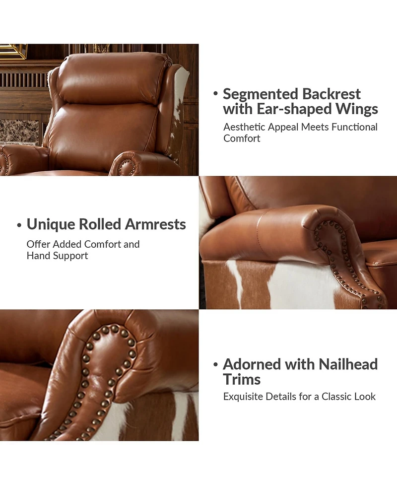 Traditional Richard Genuine Leather Manual Recliner