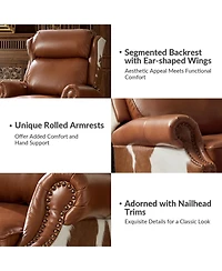 Traditional Richard Genuine Leather Manual Recliner