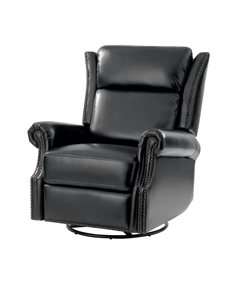 Paoletta Genuine Leather Manual Swivel Glider Recliner