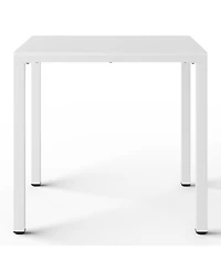 5-Piece Outdoor Metal Frame Dining Table Patio Set with Stackable Patio Dining Chairs