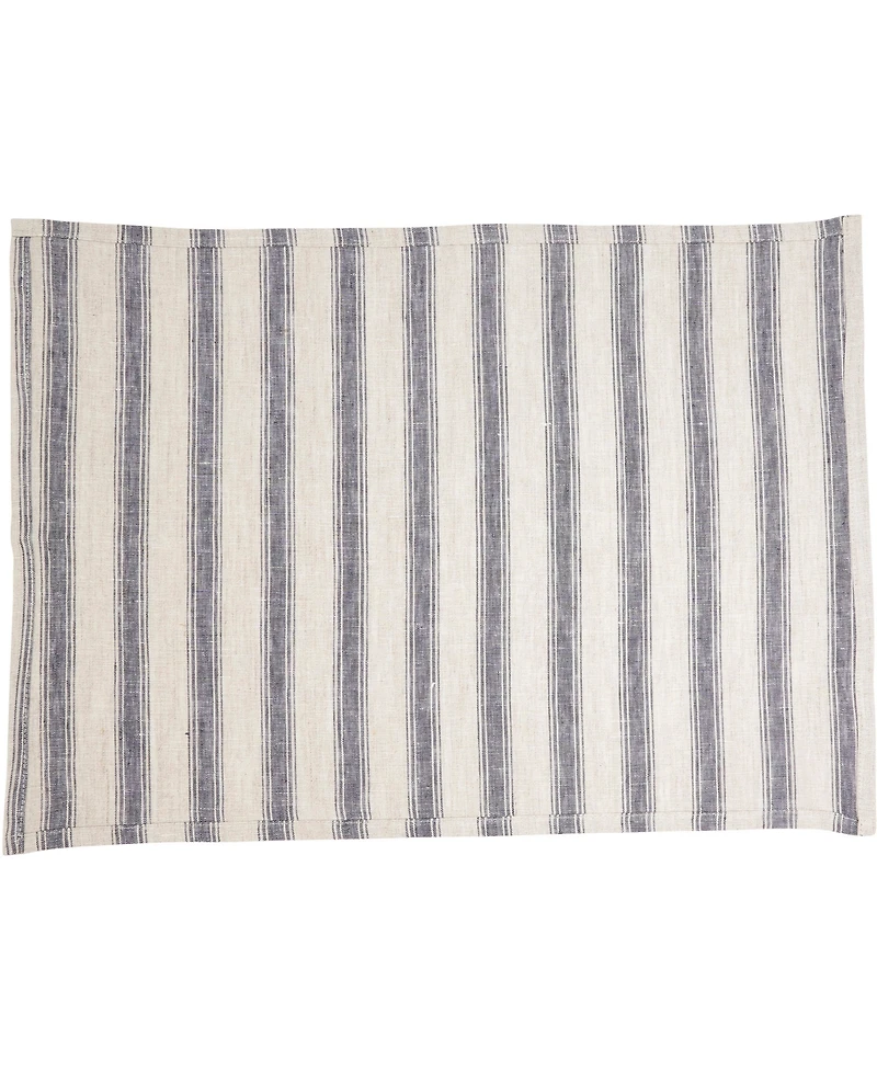 Saro Lifestyle Classic Striped Pure Linen Placemats, 14" x 20"