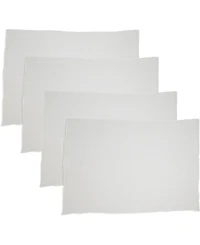 Saro Lifestyle Stonewashed Overlock Linen Edge Placemats, 14" x 20"