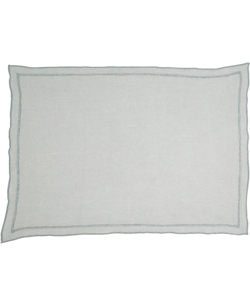 Saro Lifestyle Stonewashed Overlock Linen Edge Placemats, 14" x 20"