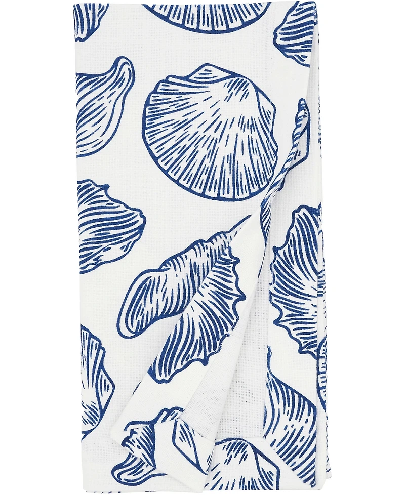 Saro Lifestyle Seaside Sea Shells Cotton Napkins, 20" x 20"