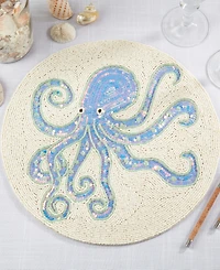 Saro Lifestyle Tentacle Treasure Beaded Placemats, 15" Round