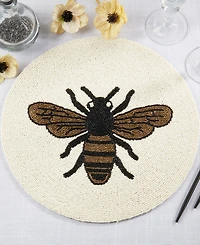 Saro Lifestyle Honeybee Treasure Beaded Placemats, 15" Round